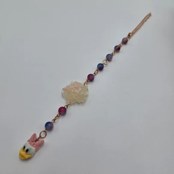 Handmade Rose and Character Pendant car charm - Picture 4 of 4